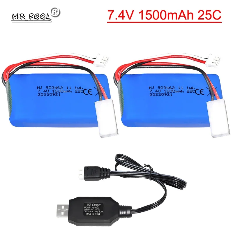 

2S 7.4V 1500mah 25C Lipo Battery for Wltoys 12428 12423 1:12 RC Car 9125 Spare parts, WLtoys remote control car accessories
