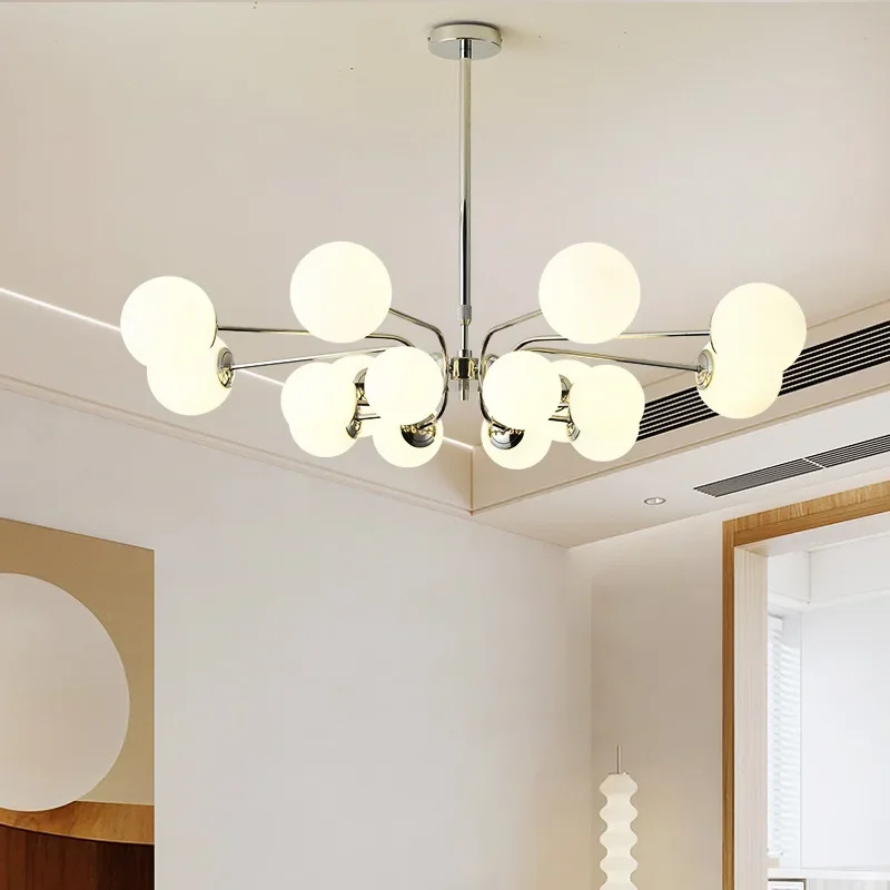 Living room chandelier, ancient Bauhaus magic bean dining room lamp in the cream wind