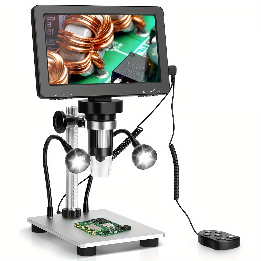 Digitales Mikroskop 7 Zoll 1200X Münzmikroskop Lupe 16MP HD Löt-Mikroskope für Erwachsene, Kompatibel mit Windows/Mac