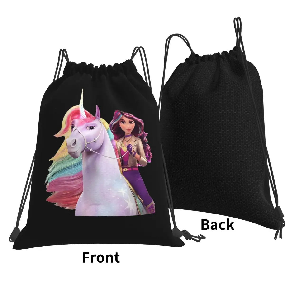 Unicorn Academy Sophia Wildstar Backpacks Multi-function Drawstring Bags Shoes Bag Book Bags for Man Woman Students