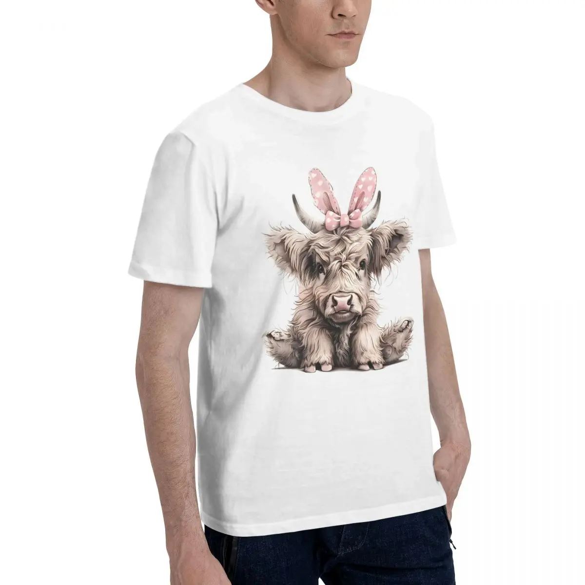 Cute Cow Bunny Ears Motion Tees Home Champion Graphic High grade Eur Size