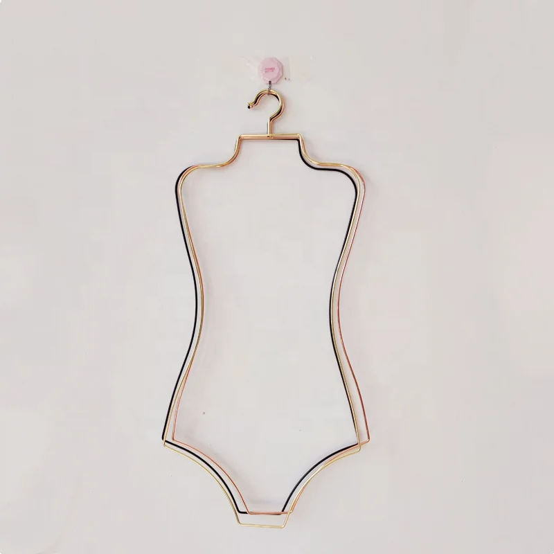 Beishite Swimsuit Hangers Female Bikini Usage Gold Metal Clothes Rack Swimwear Hanger in Body Shape