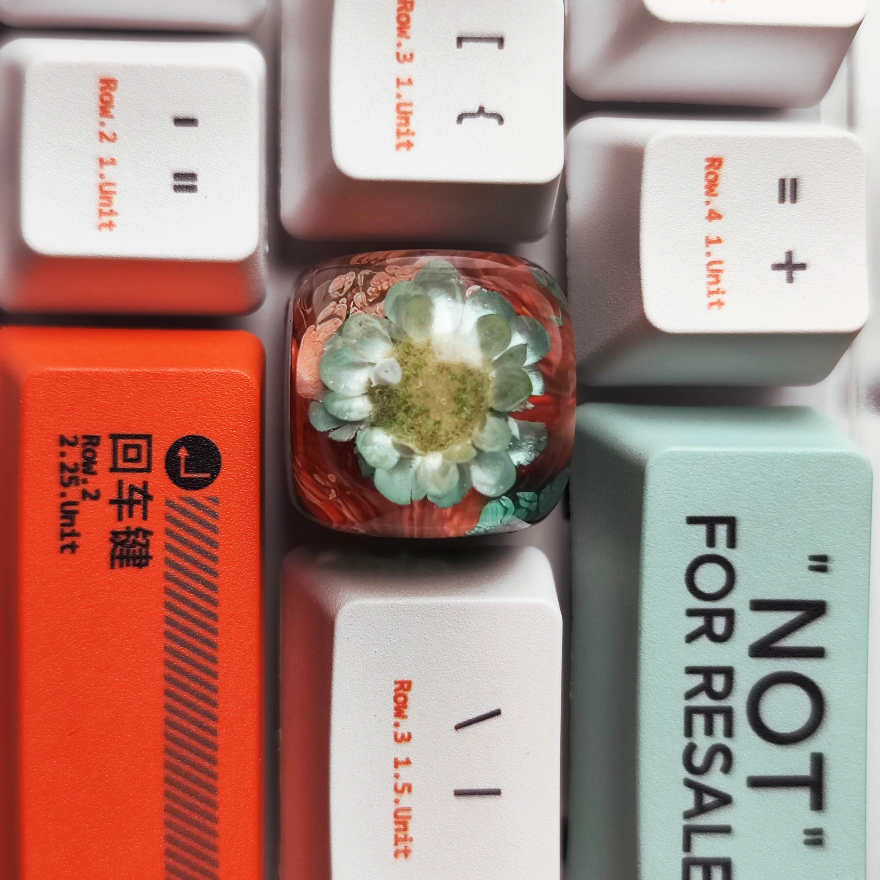 Mechanical Keyboard DIY Custom Resin Keycaps Resin Artisan Keycaps Customized Pretty Girl ESC Keys Gift Single SA Flower Keycaps