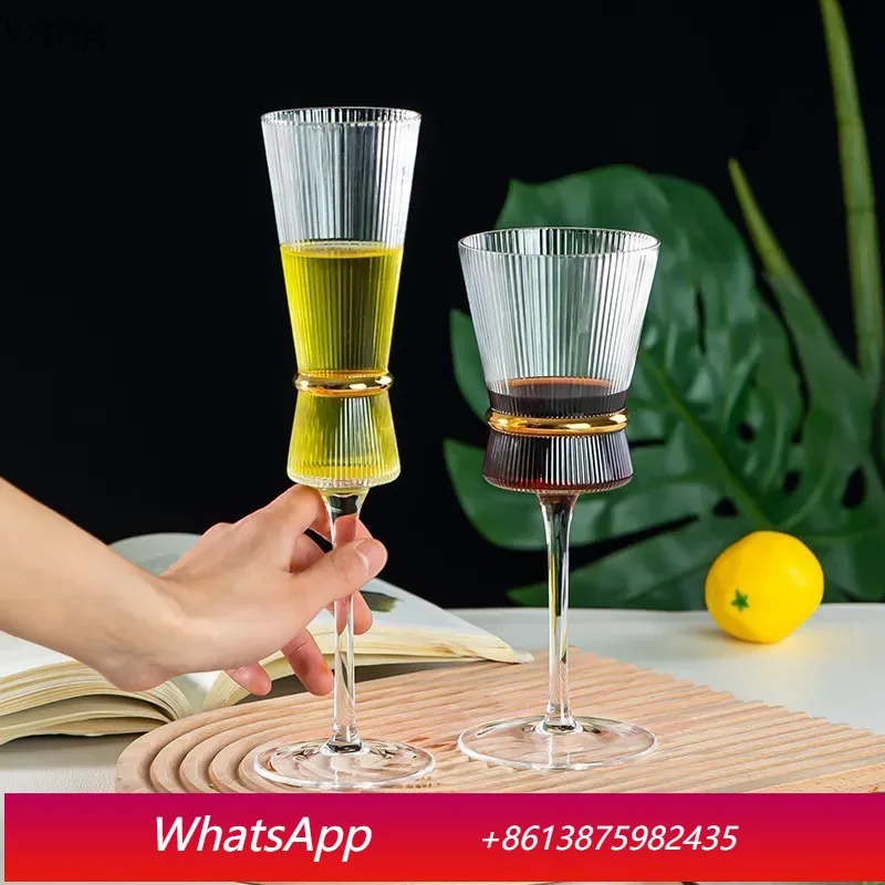 

CX high foot gold waist design sense, one pot four cups high value glass