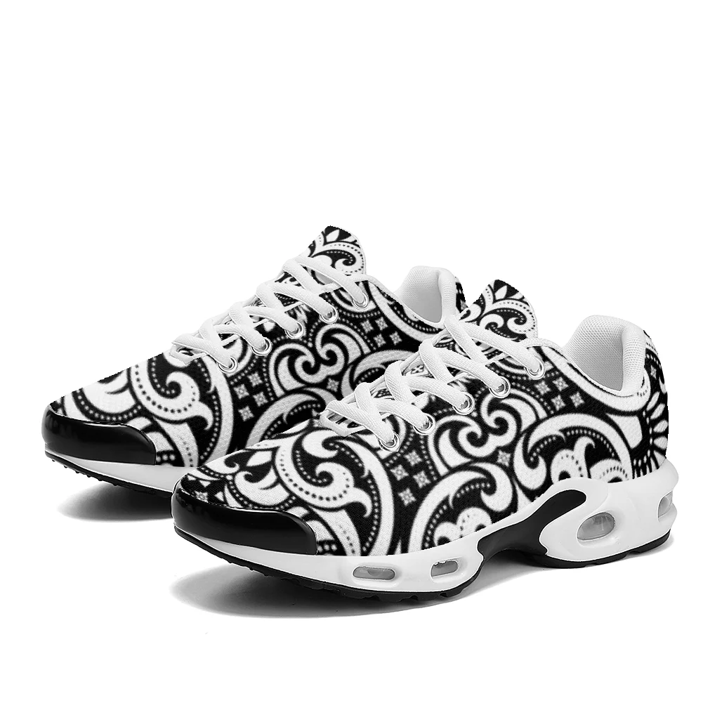 

Polish national style black and white stripes casual air-cushioned shoes breathable mesh upper athletic sneakers
