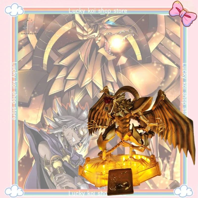 Yu-Gi-Oh anime Figure The Winged Dragon of Ra Figure with light 22cm PVC Statue Collectible Decoration Valentine's day Toy Gifts