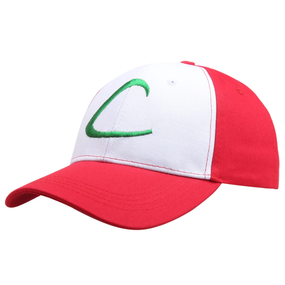 Anime Cartoon Pokemon Hats Pocket Monster Figure Ash Ketchum Cosplay Series Cartoon Hat Adjustable Child Baseball Cap Mesh Hats