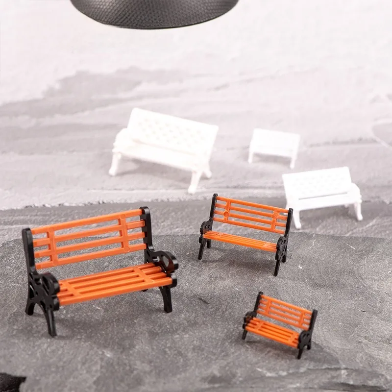 Mini Dollhouse Bench Park Rocking Chair Bench Stool Dolls House Furniture Accessories Fairy Garden Courtyard Home Decor Crafts