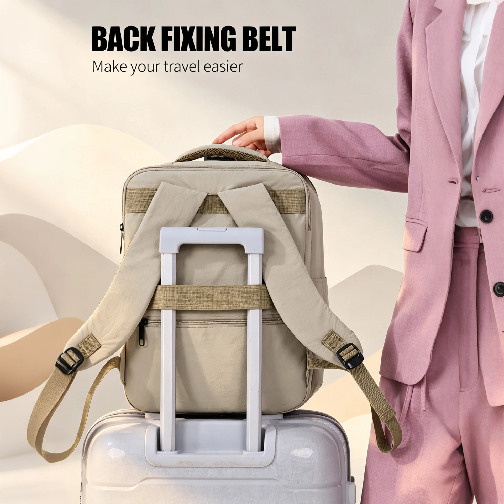 Women's large-capacity backpack for travel and leisure, high-end commuter business laptop bag, Oxford cloth waterproof men's backpack