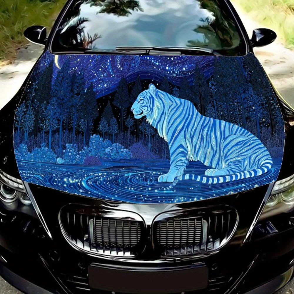 

Лесной тигр мир, наклейка на капот автомобиля, самоклеящаяся водонепроницаемая наклейка на капот автомобиля из ПВХ, украшение автомобиля, устойчивая к царапинам наклейка Protec