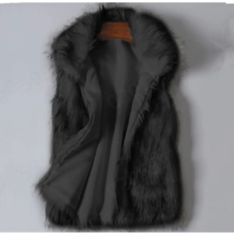 Fashion Fluffy Waistcoat Women\'s Windproof Faux Fur Vest Female Large Size Furry Coat Pockets Comfortable Sleeveless Jacket 2873