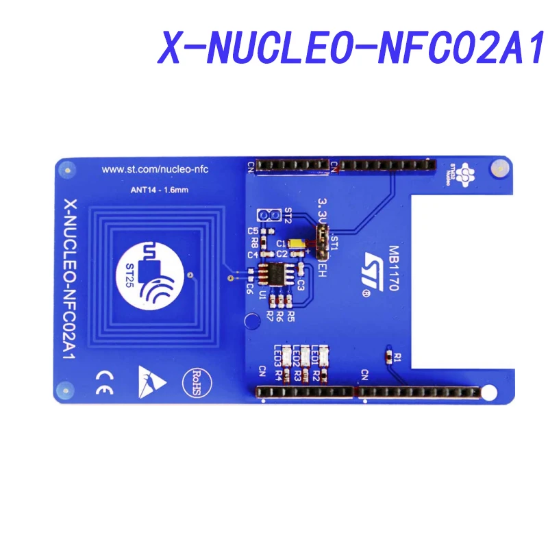 

X-NUCLEO-NFC02A1 Extension Board, M24LR dynamic NFC/RFID tag integrated circuit, for STM32 Nucleo