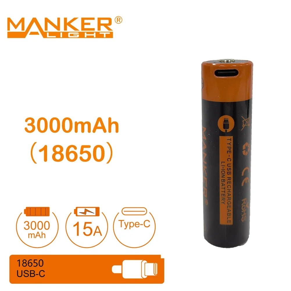 بطارية مانكر 14500/18650/18350/21700 لمصباح يدوي