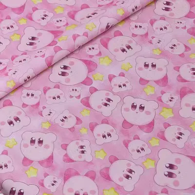 140cm Width Japanese Anime Kirby 100 Cotton Fabric for  DIY Patchwork Textile Tissu Home Clothing Sew Material