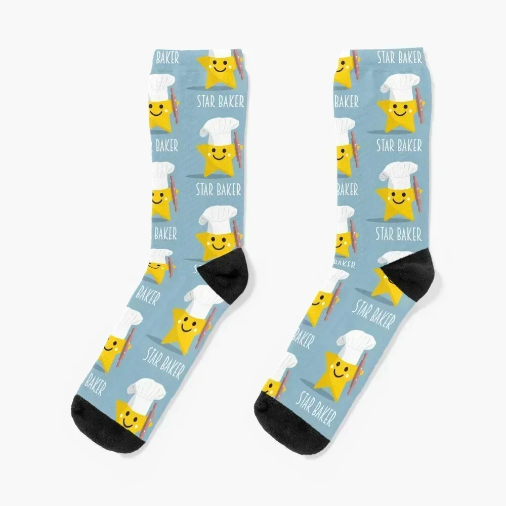 

Cute Star Baker with Rolling Pin Socks colored hiphop christmas gift cartoon Men's Socks Women's