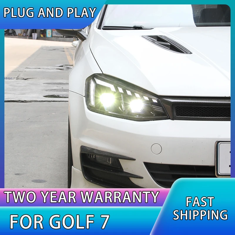 

Автомобильные аксессуары для VW Golf 7, головной фонарь 2013-2017, фара Volkswagen MK7, светодиодный DRL, указатель поворота, линза проектора дальнего света