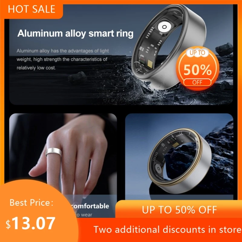New Heart Rate Blood Oxygen Sleep Exercise Real-time Monitoring Aluminum Alloy Lightweight And Comfortable Thin Smart Ring 2026