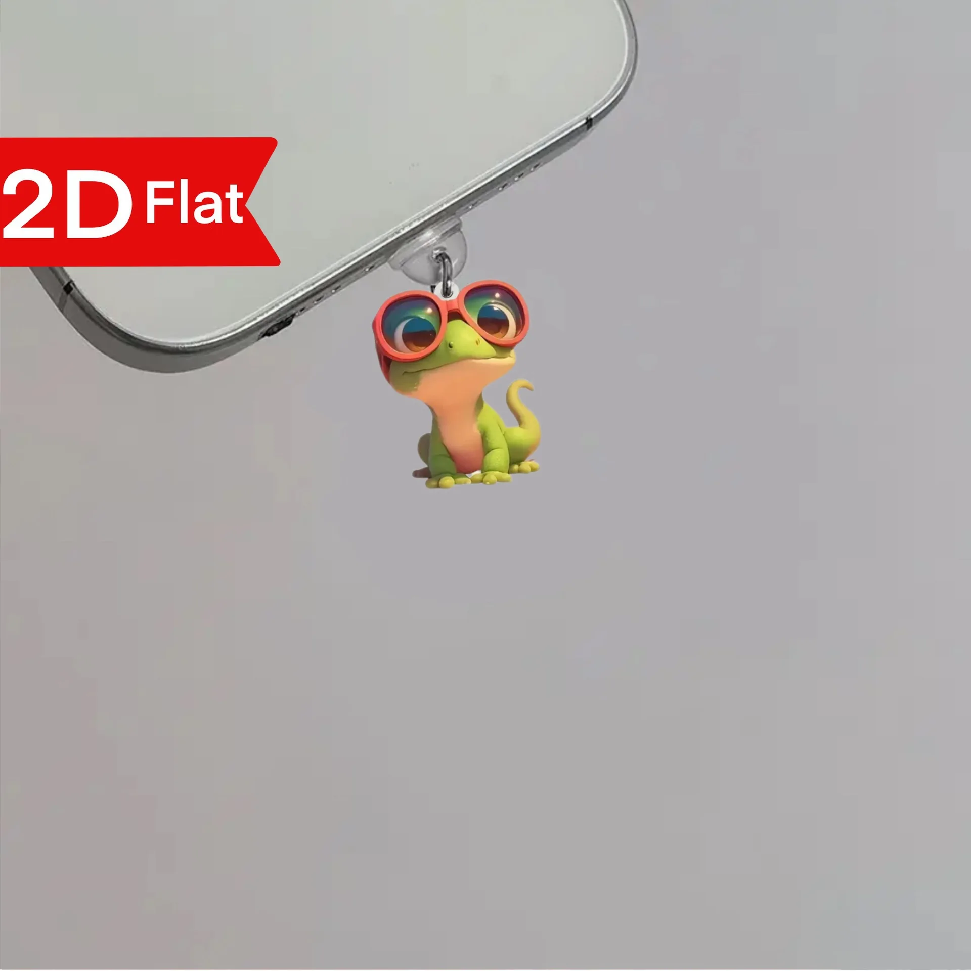 Cute Phone Accessory Stylish Reptile Dust Cover Acrylic Dust Plug Funny Lizard Dust Plug For Personal Use Samsung Android