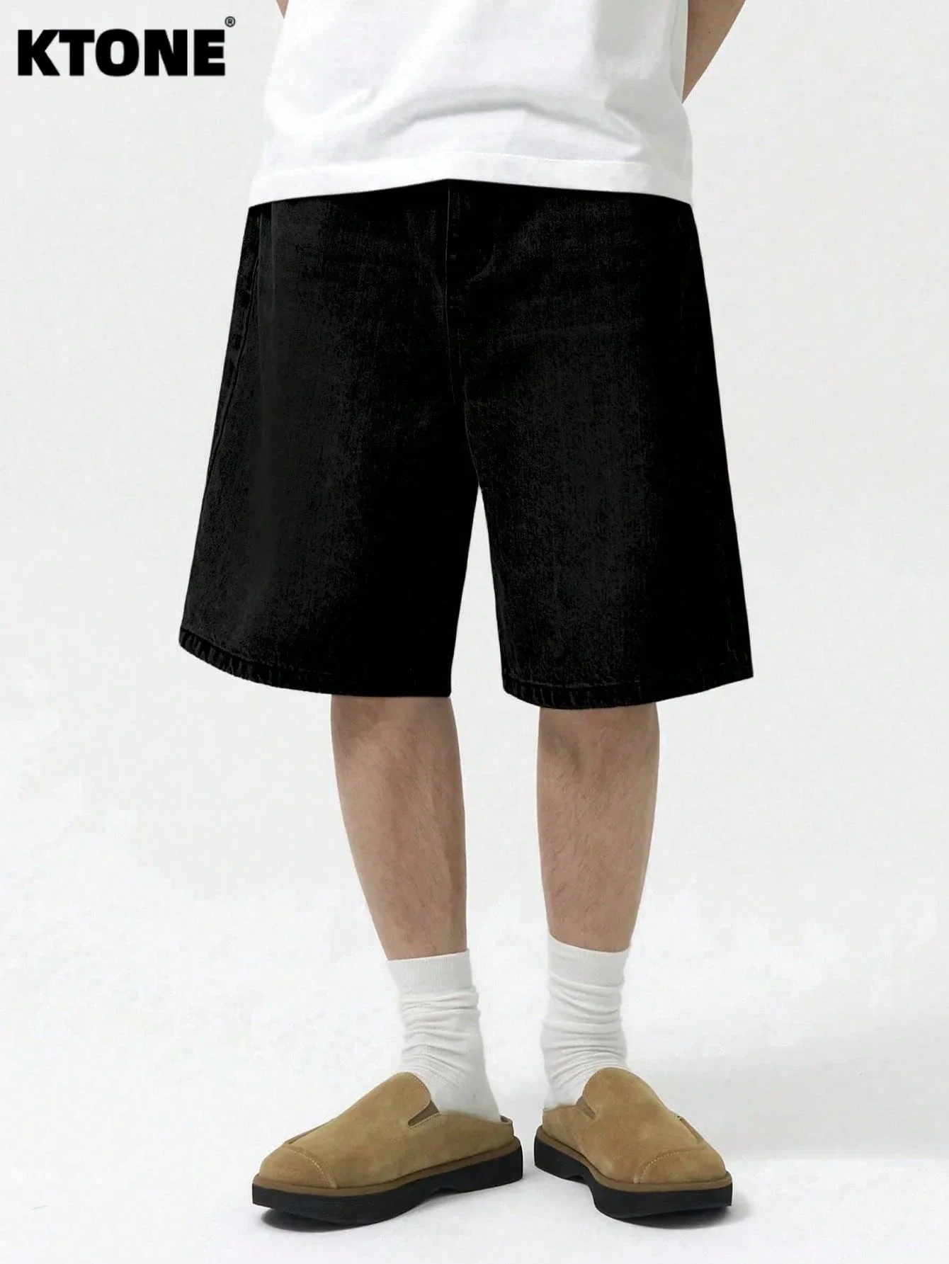 

Мужские повседневные черные джинсовые шорты без стрейча, свободного кроя, однотонные, простые, удобные, для повседневной носки.