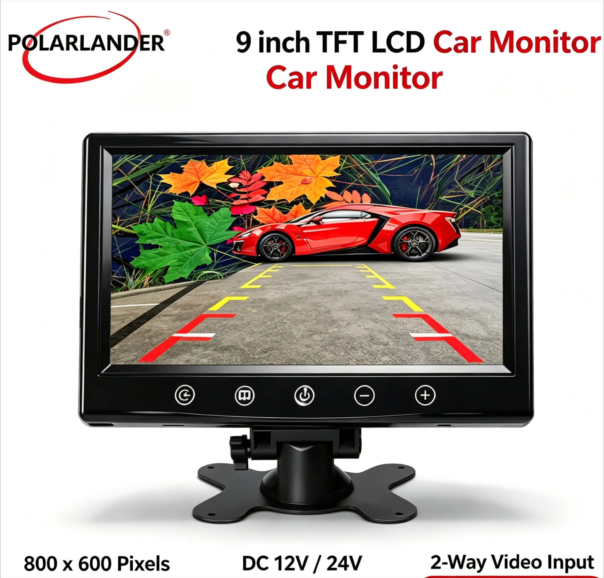 1Pcs 9 Inch TFT LCD Rear View Mirror Monitor 800×600 Pixel DC12‑24V Dual Video Input for Truck Vehicle Backup Camera