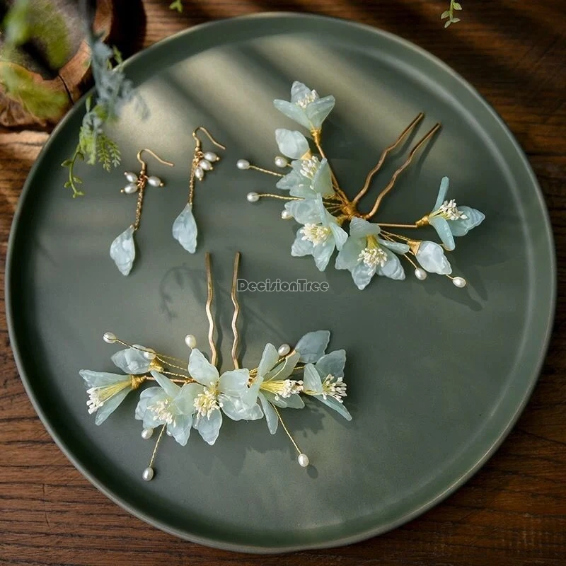 2025 chinese Hanfu flower Headdress complete super fairy tassel hairpin Antique costume hair accessories Fairy Hanfu accessories