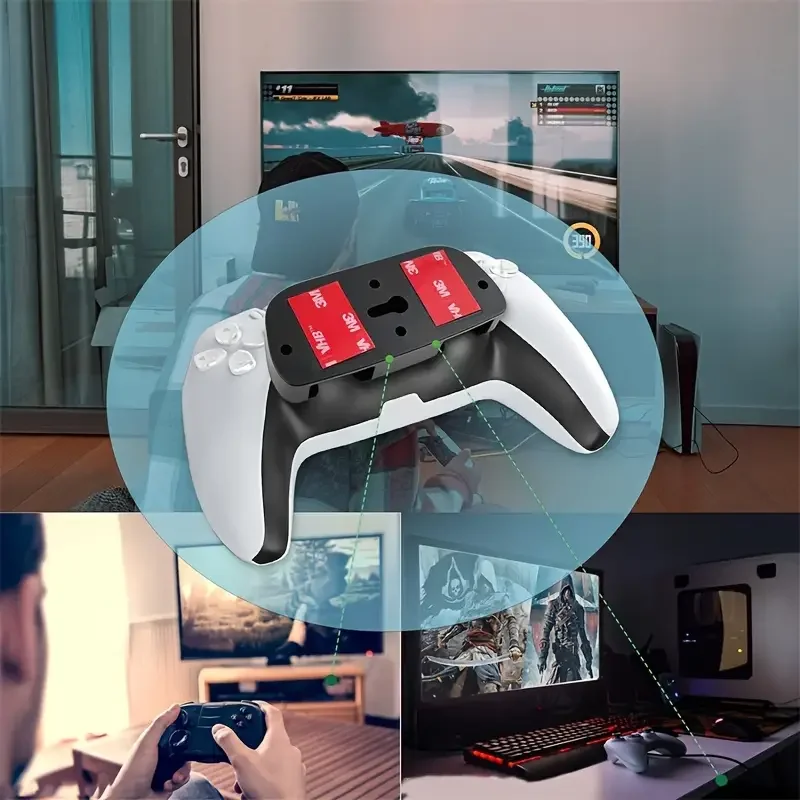 Desk Mount Fit for PlayStation 5/PlayStation 4, PS5/PS4 Controller Holder Storage Rack, No Drilling Stick Under Desk Stand Hang