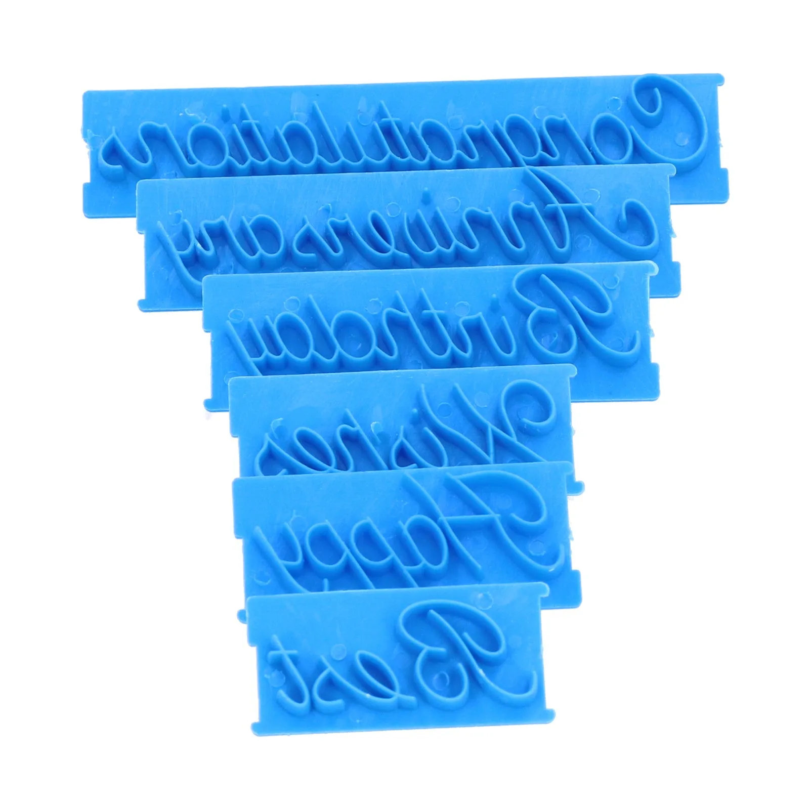 6Pcs Words Cake Mold DIY Handwritten Letter Printed Stamp Mould Bakery Supplies