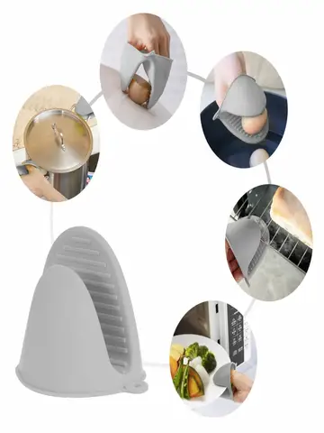 2pcs Oven Mitts Silicone Heat Resistant Pinch Mitts Anti Scalding Non Slip Gloves Clips Pot Holder Cooking Baking Oven Mitts