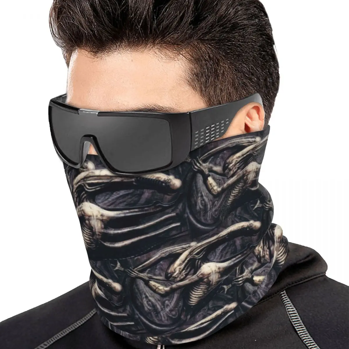 Alien Xenomorph HR Giger Multifunctional Elastic Neck Gaiter Wind Proof Face Cover Bandana Unisex for Cycling Climbing Fishing