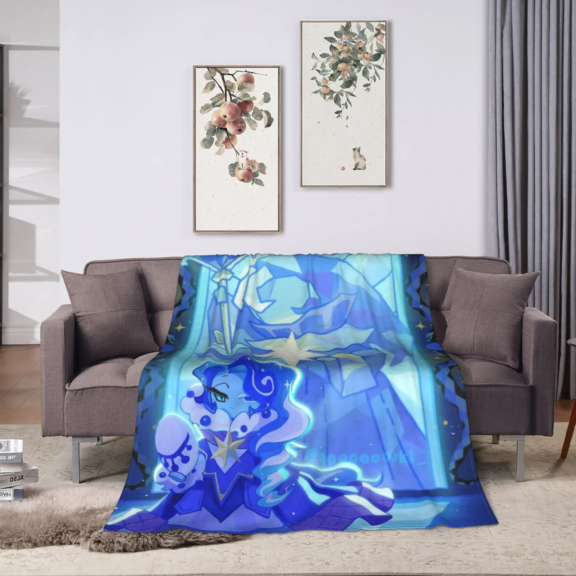 Cookie Run Kingdom Milky Way Plush Blankets Girls Boys  Flannel Throw Blanket For Couch Chair Sofa Bed Warm Soft Bedspread