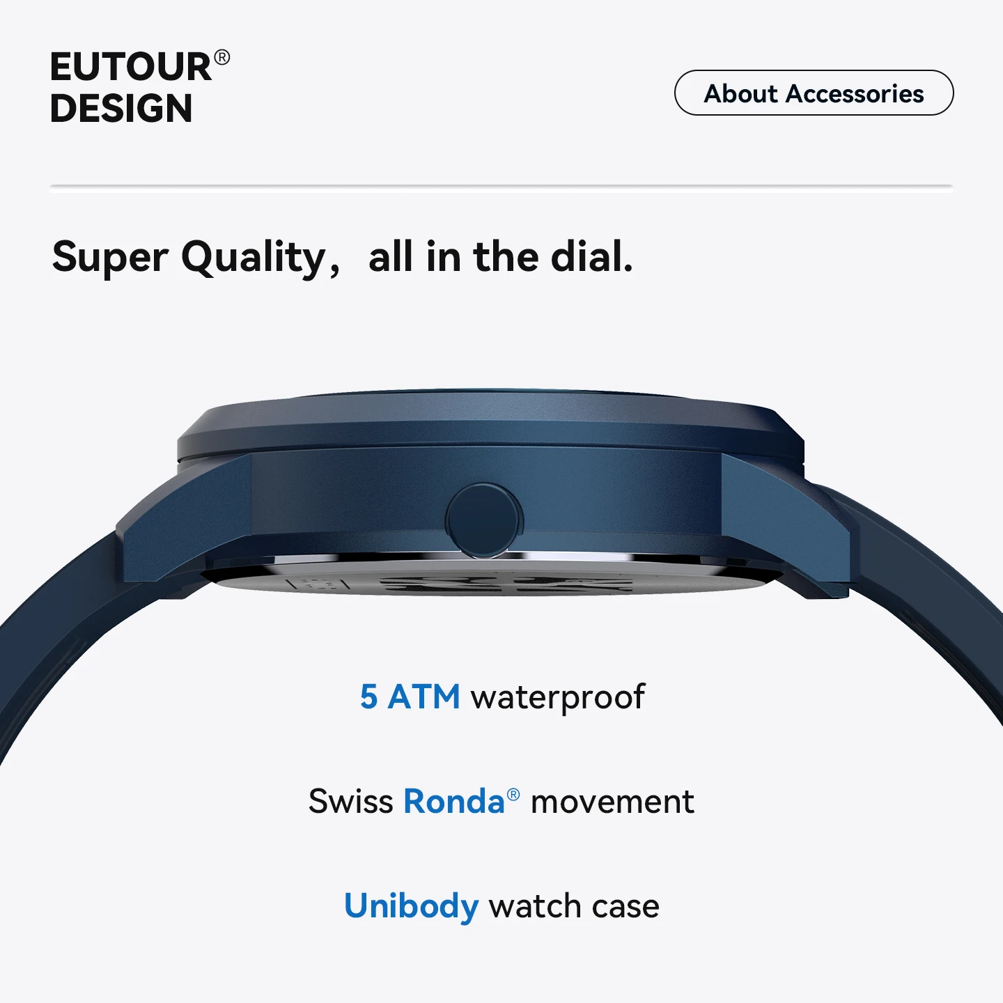 EUTOUR Standard Quality Magnet Watch Classic 5 ATM Water Proof E024 Upgrade Edition