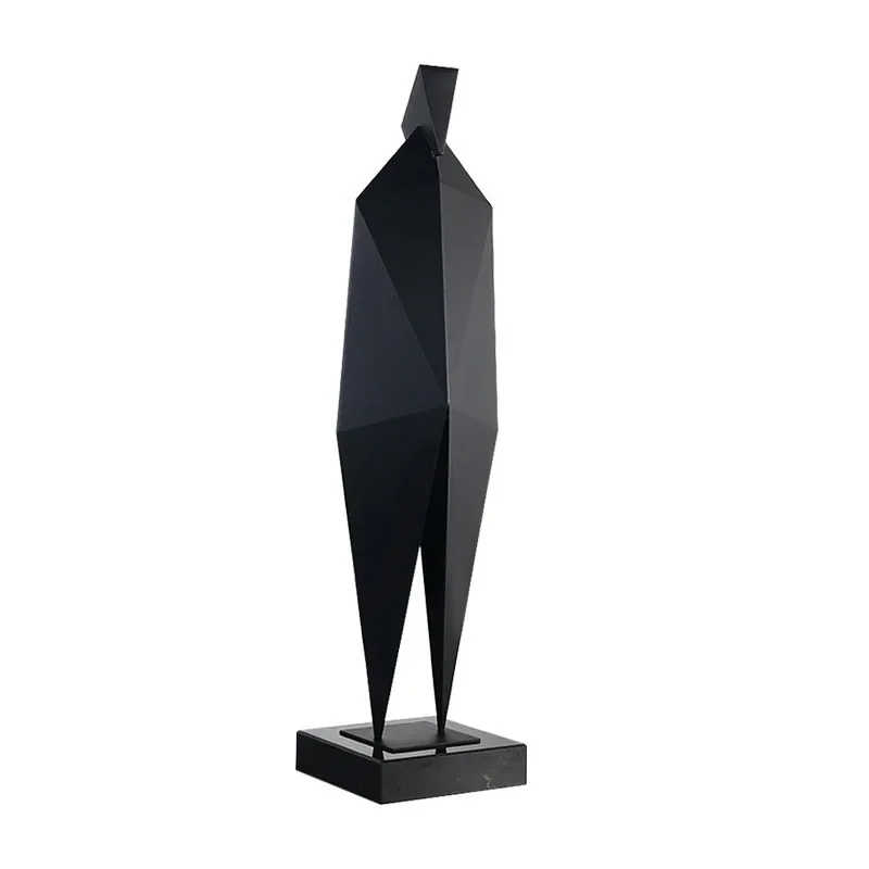 

Nordic modern simple abstract figure creative living room soft decoration decoration black light luxury metal sculpture ornament