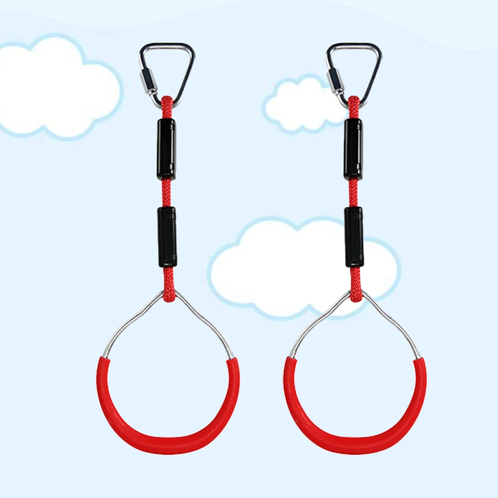 

2pcs Colorful Rings Smooth Kids Gymnastic Ring Bar Rings Climbing Ring Home Playground Bone Exercise Growth