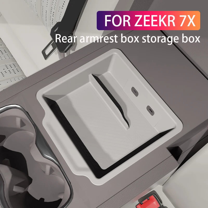 

For ZEEKR 7X 2025 2024 Rear seat armrest box Silicone storage box Car interior accessories