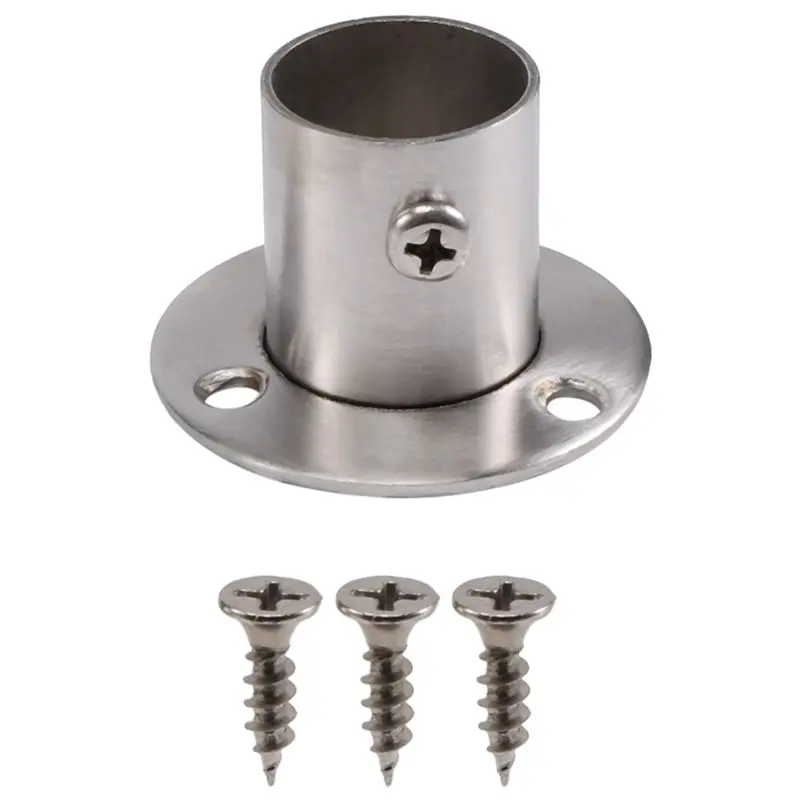 【EFFICIENT 】Closet Wardrobe 22Mm Dia Pipe Hanging Rail Rod End Support Bracket