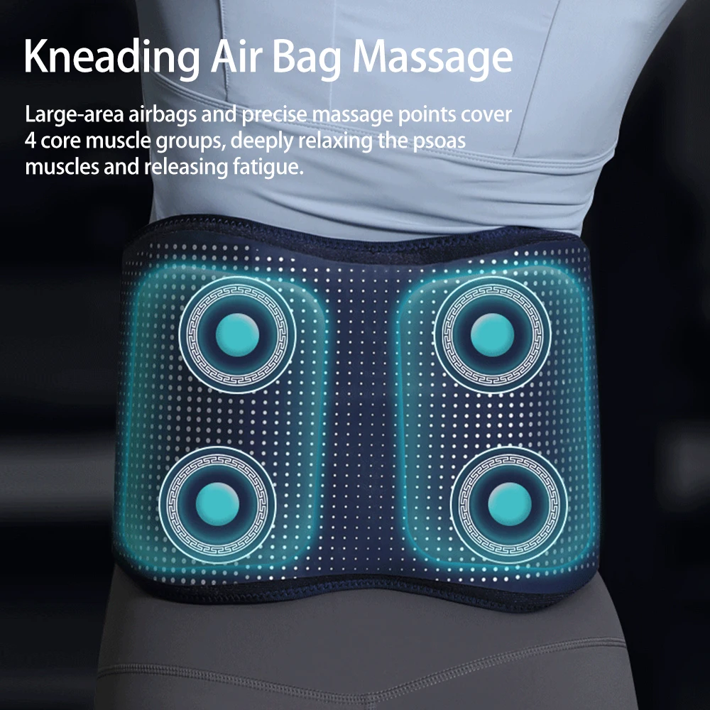 Electric Heating Waist Massager Vibration Hot Compress Lumbar Brace Belt Waist Massage Back Support Relax Blood Circulation