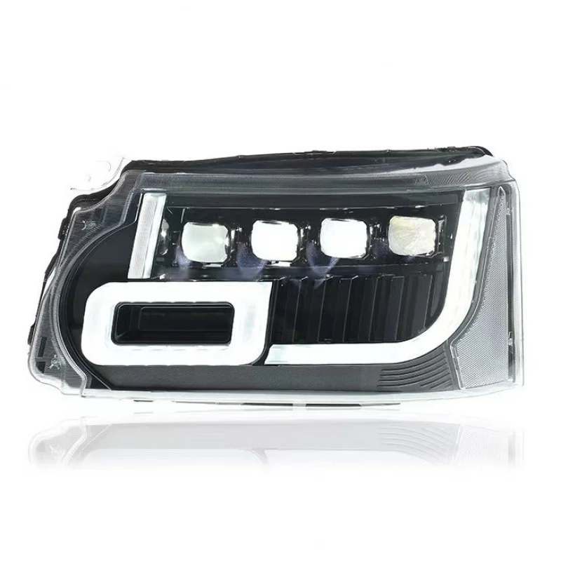 ￼ Suitable for 10-13 Range Rover Headlight Assembly Executive Sport Old to New LED Lens Daytime Running Light