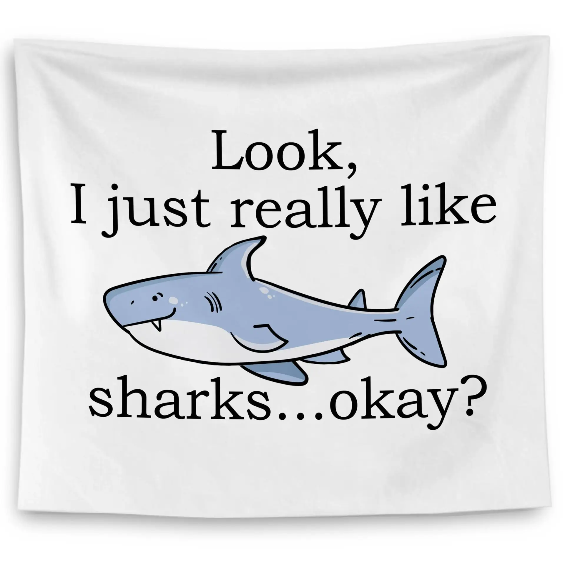 Coastal, marine, beach, shark enthusiasts Home decoration wall hanging fabric for family rooms bedrooms background friend's gift