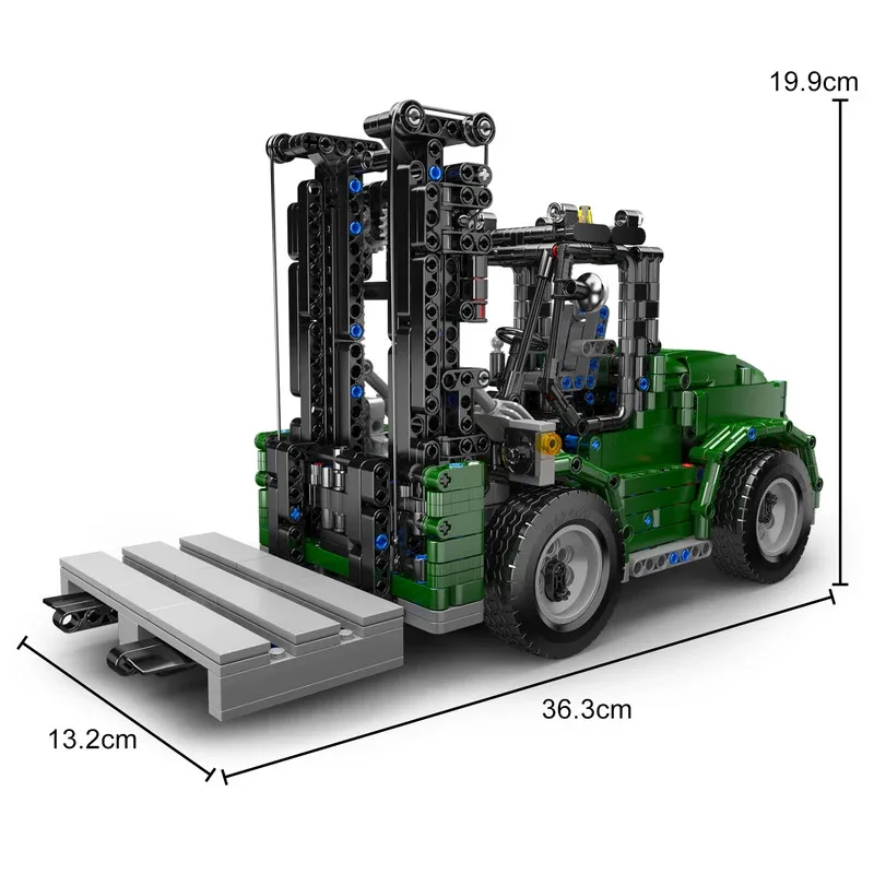 MOULD KING 20050 RC Heavy-Duty Forklift Building Block Set with Pallet, Technical Pick Up Truck Construction Toy for Adults