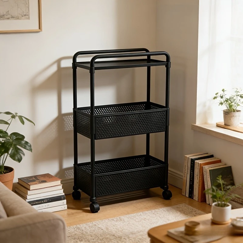 Kitchen gap storage rack floor-standing ultra-narrow gap storage cabinet multi-layer refrigerator side pull-out cabinet trolley