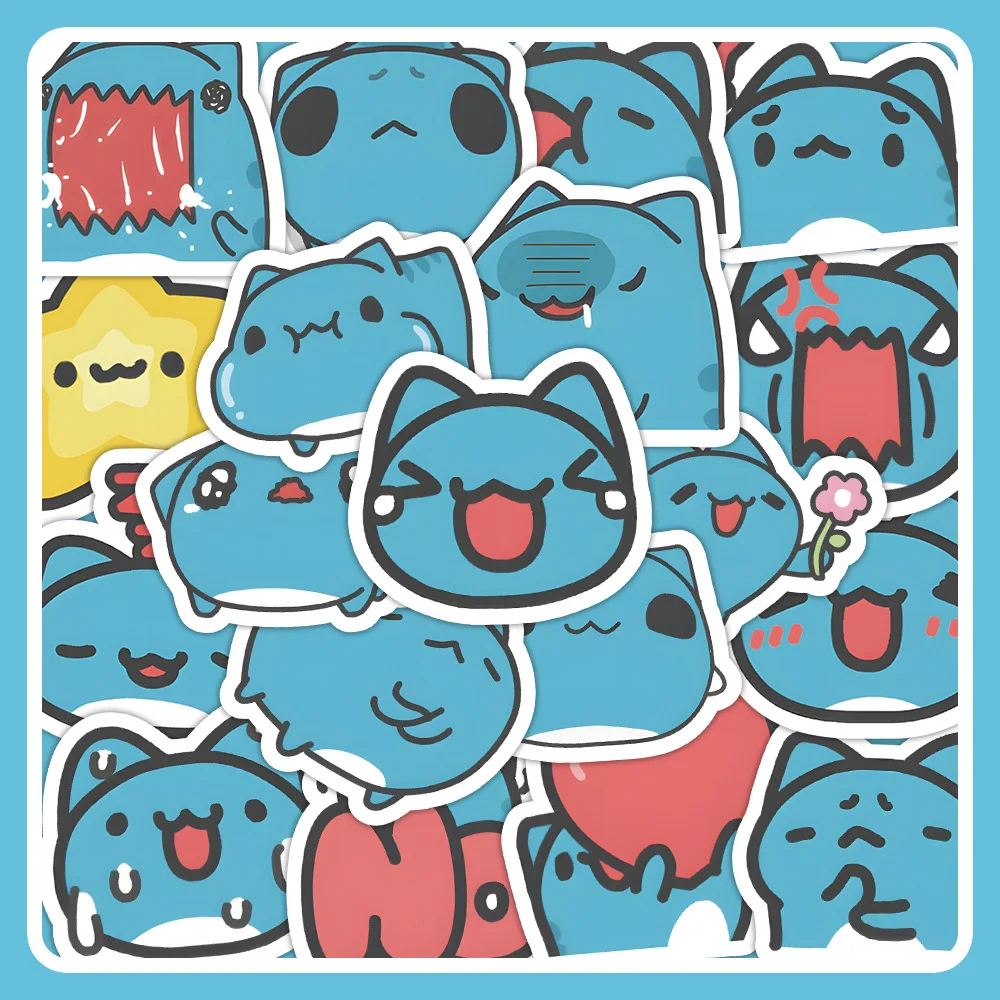 60pcs Bugcat Capoo Doodle Stickers Cute Cartoon Blue bobo Anime Handbook Material DIY Children'S Stationery Sticker Toys