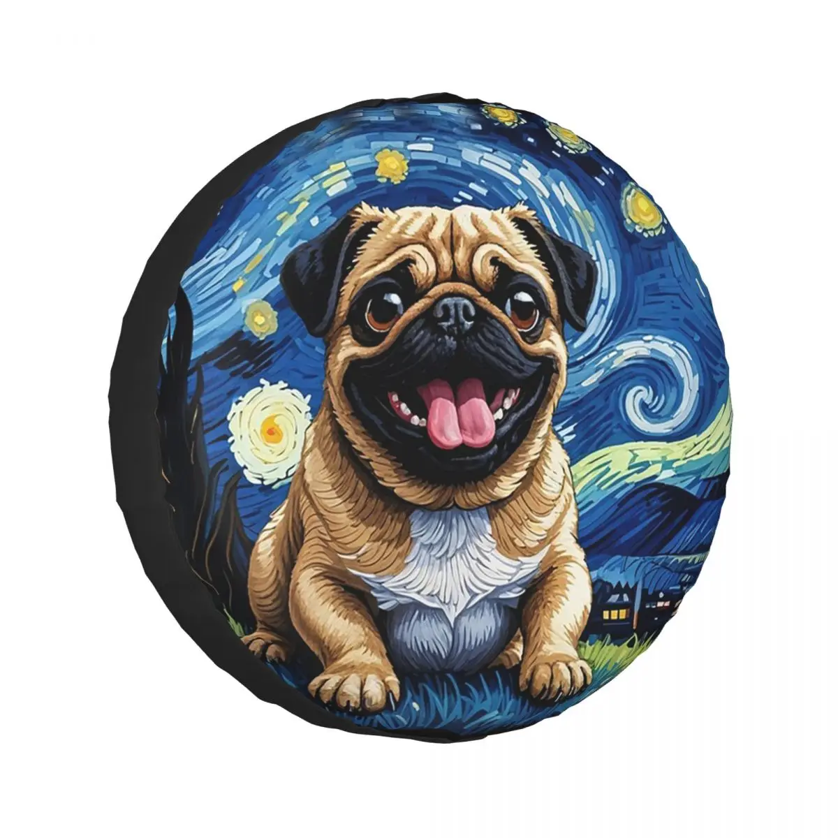 Custom De Sterrennacht Franse Bulldog Reservewiel Cover voor Auto Trailer 4x4 Wiel Protector Covers 14