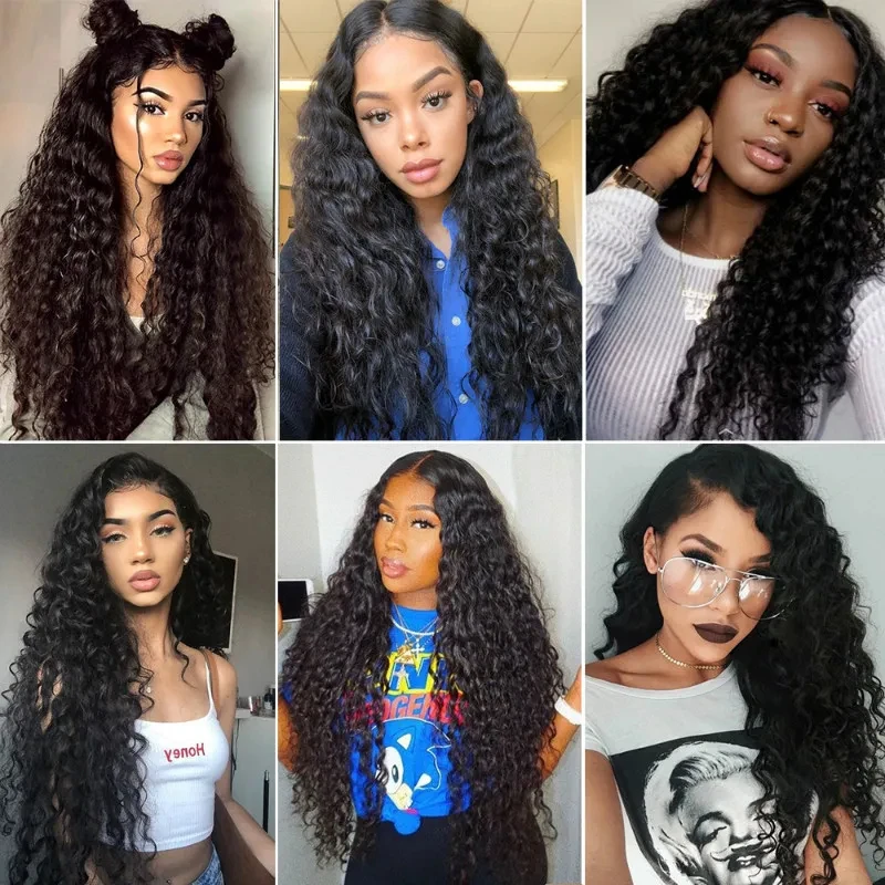 13X4 Transparent Lace Front Synthetic Wig For Black Women Natural Black Color Jerry Curly Prepluck Bleached Knots Cosplay Daily