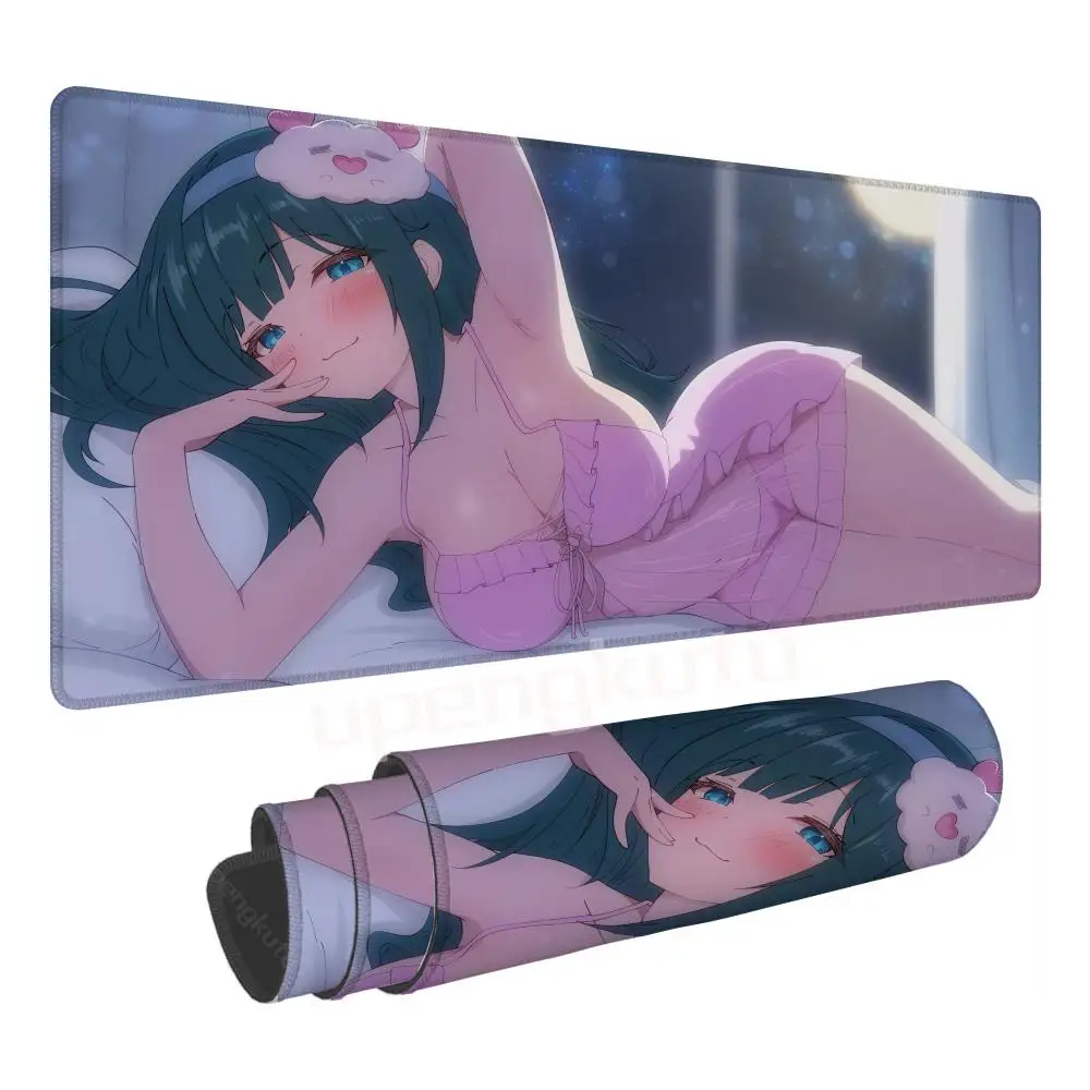 Pink Sexy Girl Mouse Pad Popular desk mats 900x400 XXL Non-Slip Anime figures Rubber Edge Popular Laptop Gamer locking Mousemat