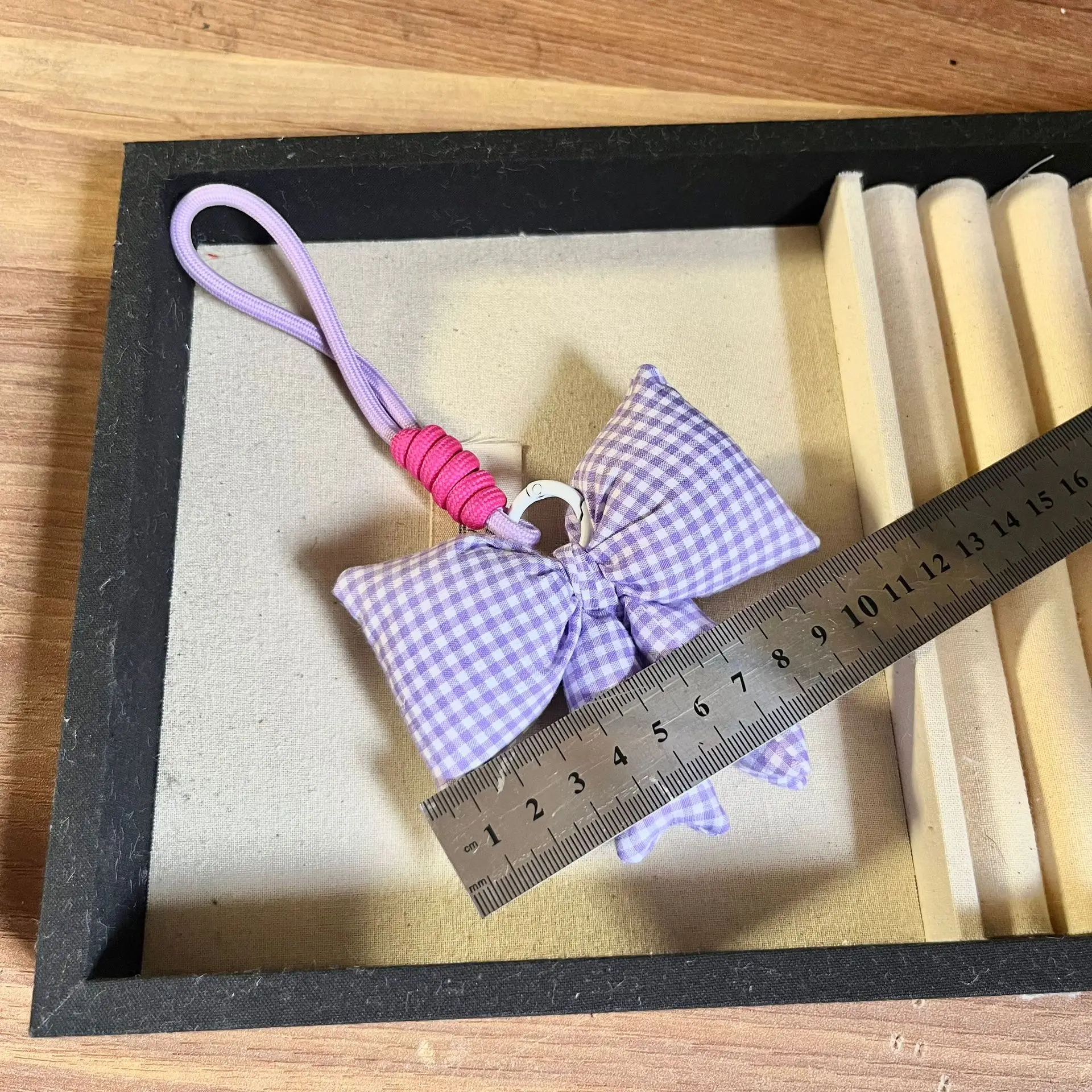 حقيبة نسائية المعلقات الكورية بسيطة منقوشة الحلو لطيف دقيق Kawaii القوس حقيبة سحر لطيف المألوف تنوعا سلاسل المفاتيح لفتاة #4