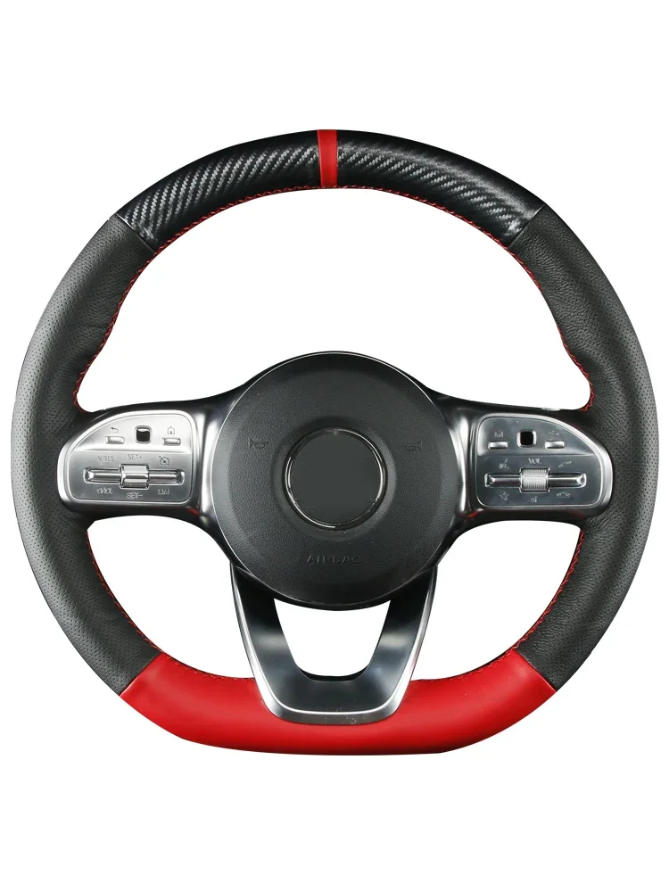 For Benz Glc260 New C-class C180l E300l A200l Interior Hand Sewn Suede Leather Car Steering Wheel Cover