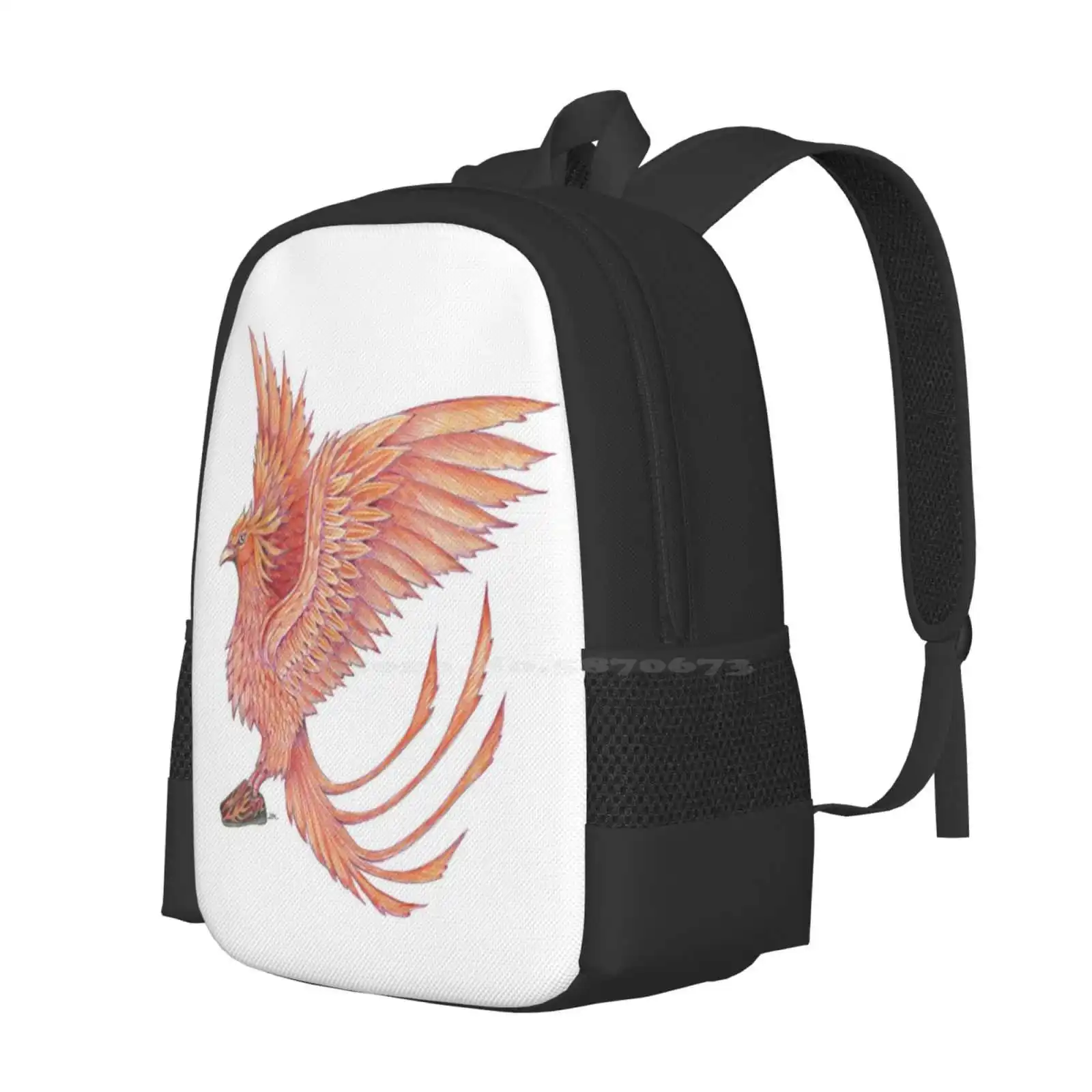 Phoenix In Flame Sneakers Hot Sale Schoolbag Backpack Fashion Bags Jim Sorensen Birds In Shoes Series