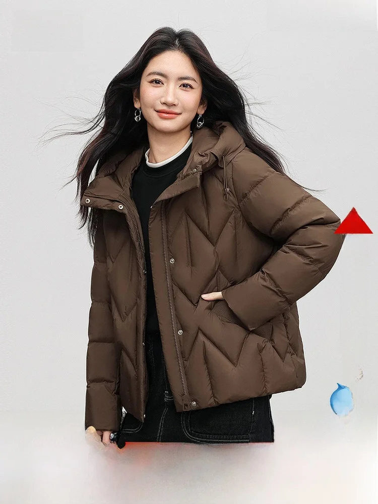 

Утепленная женская куртка с узором «Снежинка», повседневная, универсальная, из полиэфирного волокна, пуховик для отдыха