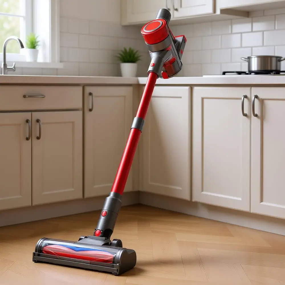 

Powerful Stick Vacuum Cleaner, 6-in-1 Lightweight Handheld, 45 Mins Runtime for Hard Floors & Carpets, Pet Hair (Red)