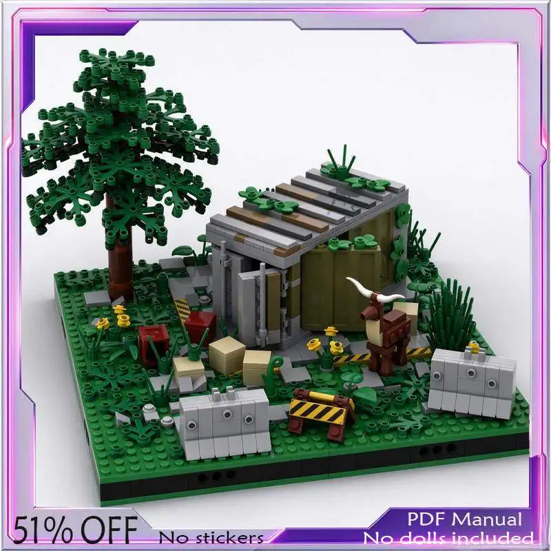 650PCS Apocalypse Deer Container Model Building Blocks Post Disaster Scene Ruins Assembly DIY Creative Collection Gift Display